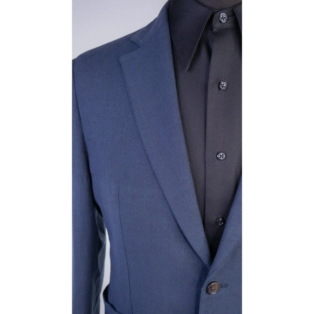 Taylor Stitch 2-Pcs Blue Two Button Cotton Suit Jacket Blazer Sz 40R Pants 36X32